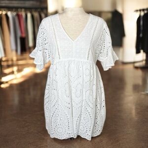 Impressions Eyelet Mini Dress size Large